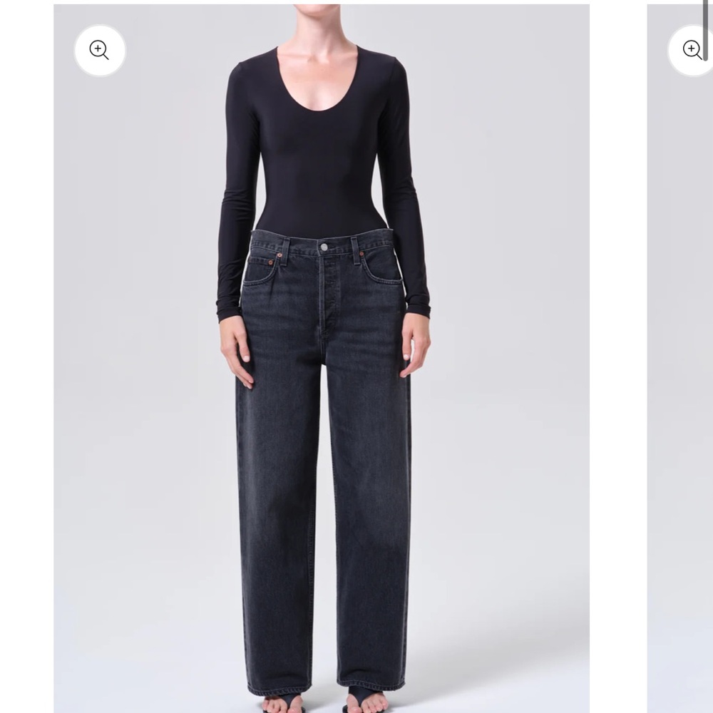 Agolde low slung baggy Wide Leg High-Rise Jeans in Washed Black